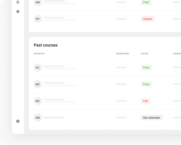 Book and track training